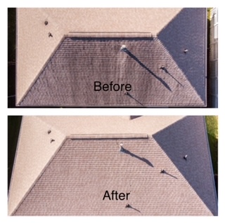 Roof before and after